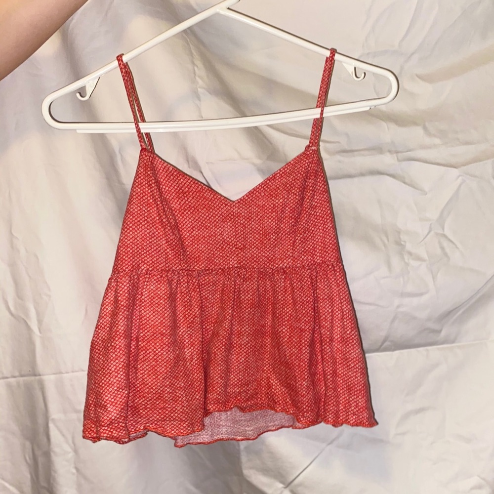Patterned red crop top